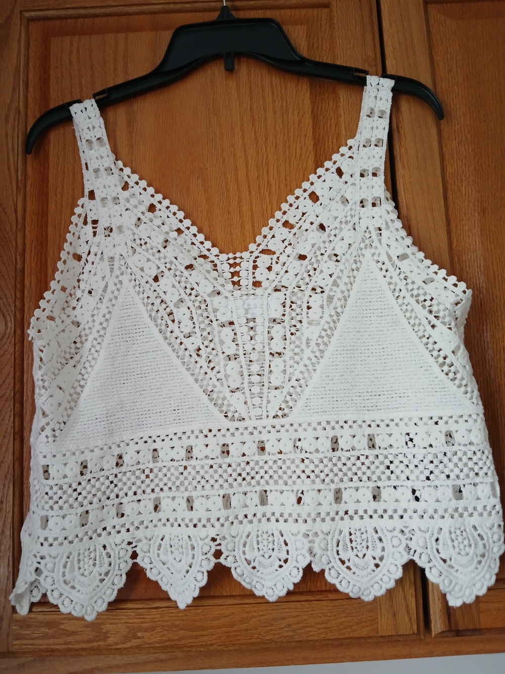 Bluivy White Crochet Lace Camisole Tank